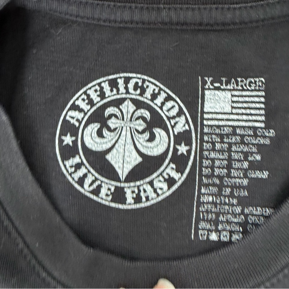 AFFLICTION BLACK TOOTH GRAPHIC TEE BLACK MEN'S XL - Picture 3 of 3
